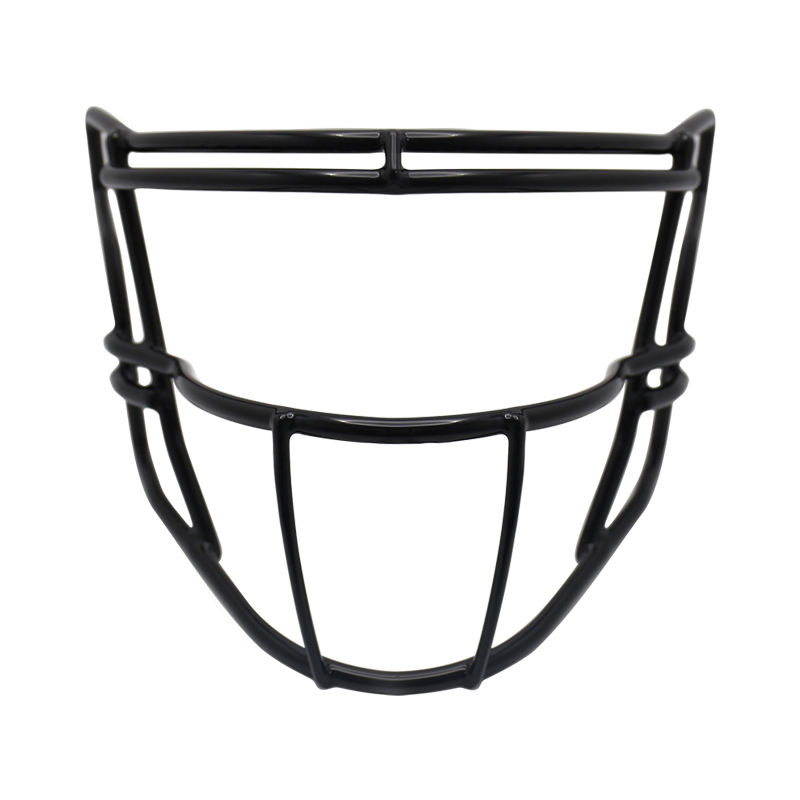 Zwart ijzeren voetbalhelm gezichtsmasker met PVC-coating - Duurzame bescherming voor atleten